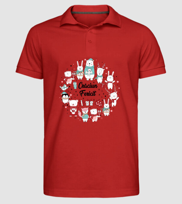 Crăciun Fericit model roșu pe tricou