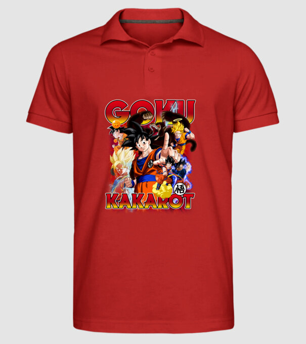 goku dragonball model roșu pe tricou