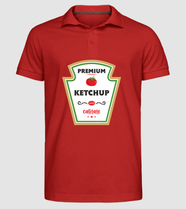 ketchup premium - calitate model roșu pe tricou