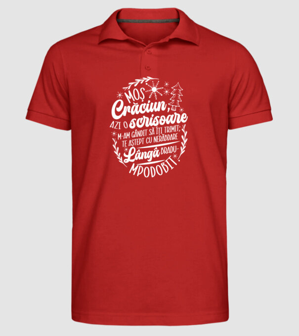 Moş Crăciun model roșu pe tricou