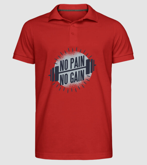 No pain no gain round model roșu pe tricou