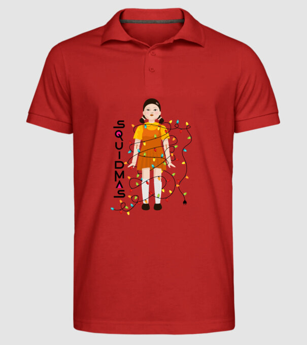 squidmas girl model roșu pe tricou
