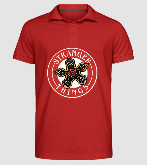 stranger things logo bucks model roșu pe tricou