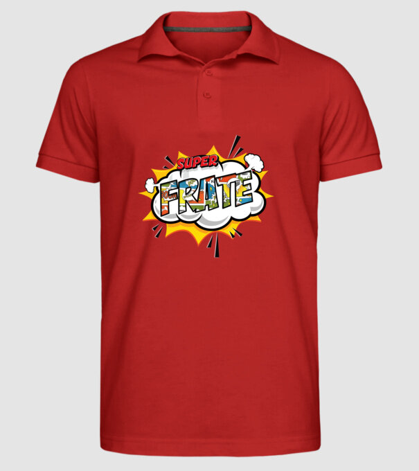 Super Frate model roșu pe tricou