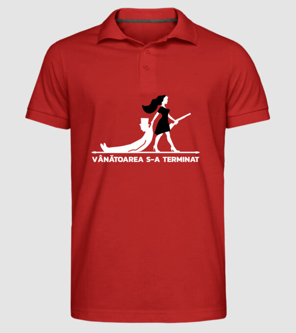 Vânătoarea s-a terminat model roșu pe tricou