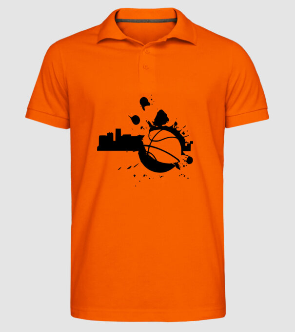 basket-1sz model portocaliu pe tricou