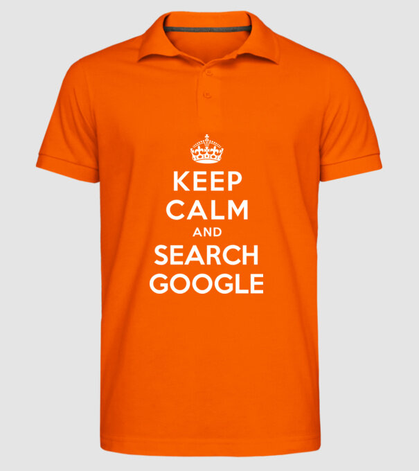 keep calm and google model portocaliu pe tricou