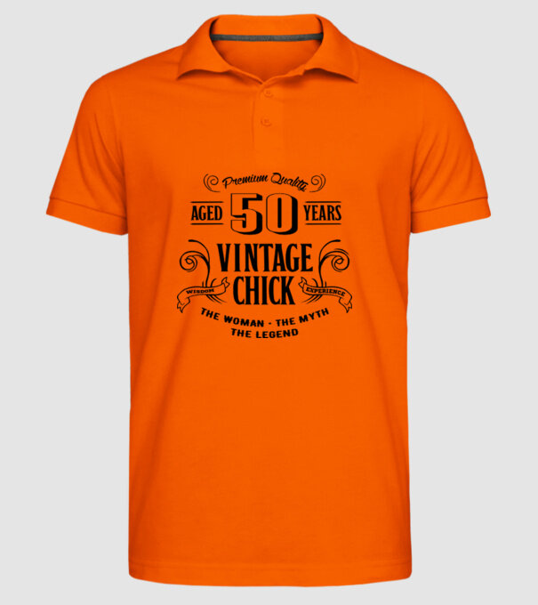 Vintage chick - 50 model portocaliu pe tricou