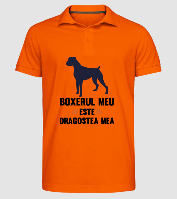 boxerul meu este dragostea mea model portocaliu pe tricou