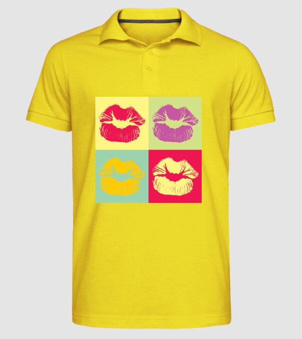 Pop Art Kiss model galben pe tricou