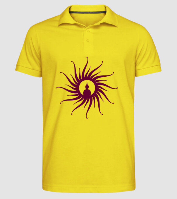 buddha circle model galben pe tricou