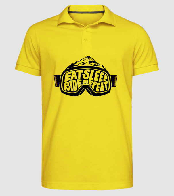 Eat sleep ride repeat model galben pe tricou