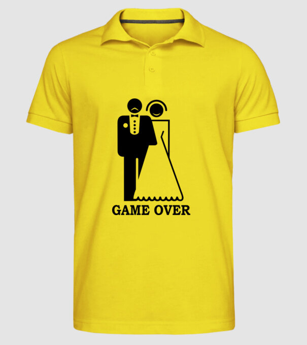 Game over model galben pe tricou