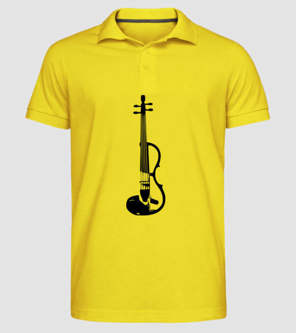 Vioară model galben pe tricou
