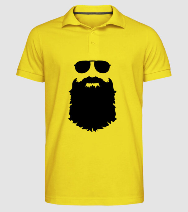 Barbă Hipster model galben pe tricou