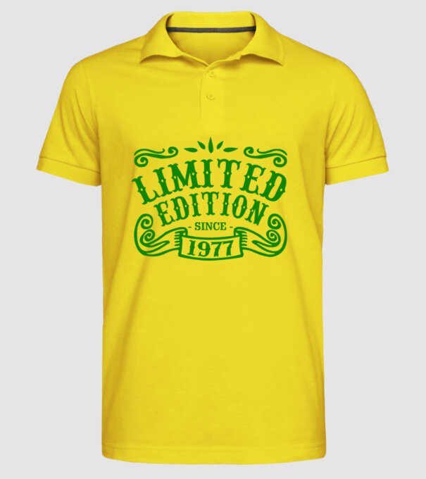 Limited edition 1977 model galben pe tricou