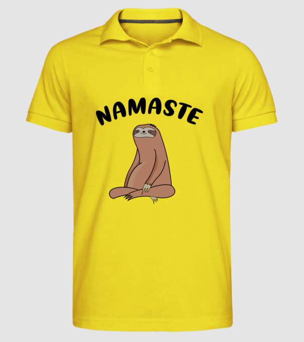 Leneș meditând model galben pe tricou