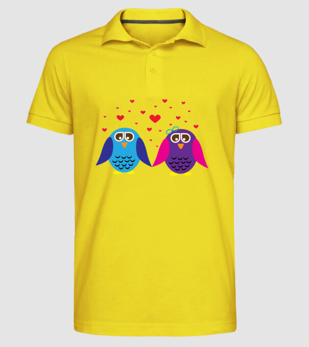 Owl Love model galben pe tricou