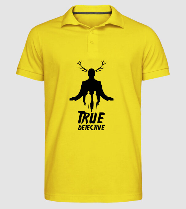 True Detective model galben pe tricou