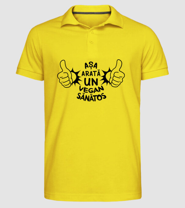 Așa arată un VEGAN sănătos model galben pe tricou