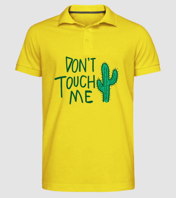 Dont touch me model galben pe tricou