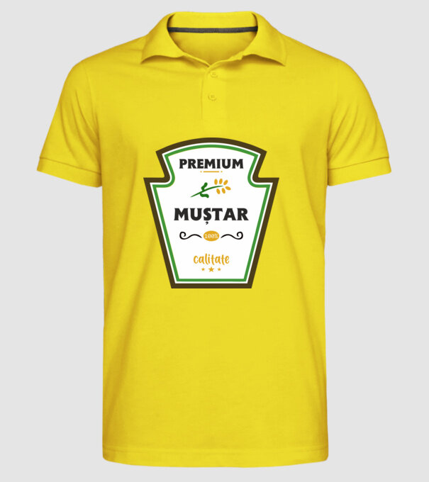 muștar premium - calitate model galben pe tricou