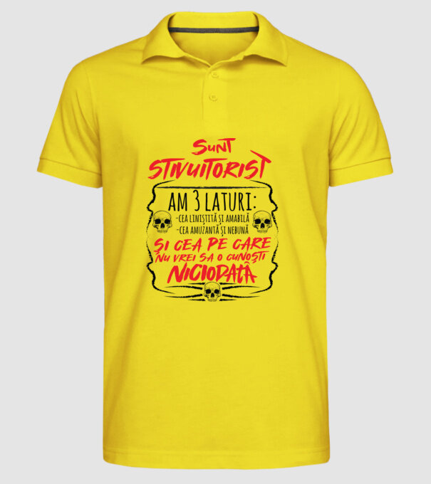 sunt stivuitorist am 3 laturi model galben pe tricou