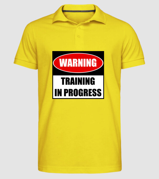 Warning Training In Progress model galben pe tricou