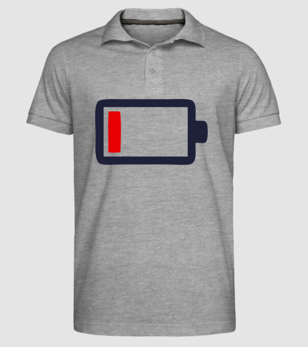 Nivel baterie scăzut model gri pe tricou