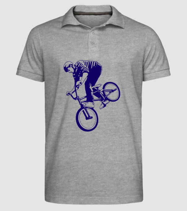BMX stunt model gri pe tricou