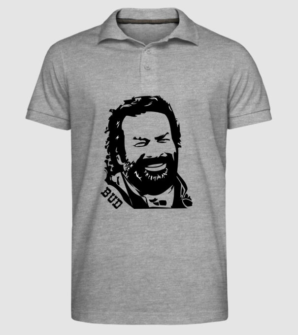 Față Bud Spencer model gri pe tricou