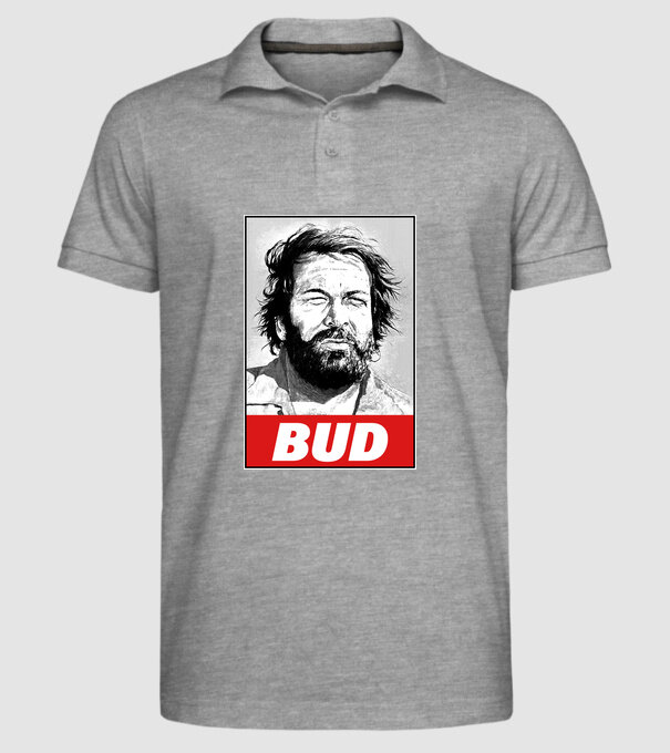 Bud Spencer halftone model gri pe tricou