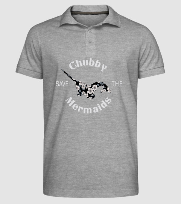 Chubby mermaid model gri pe tricou