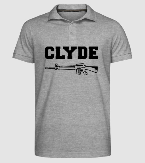 Clyde model gri pe tricou