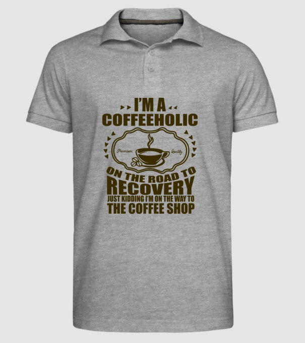 Coffeholic model gri pe tricou