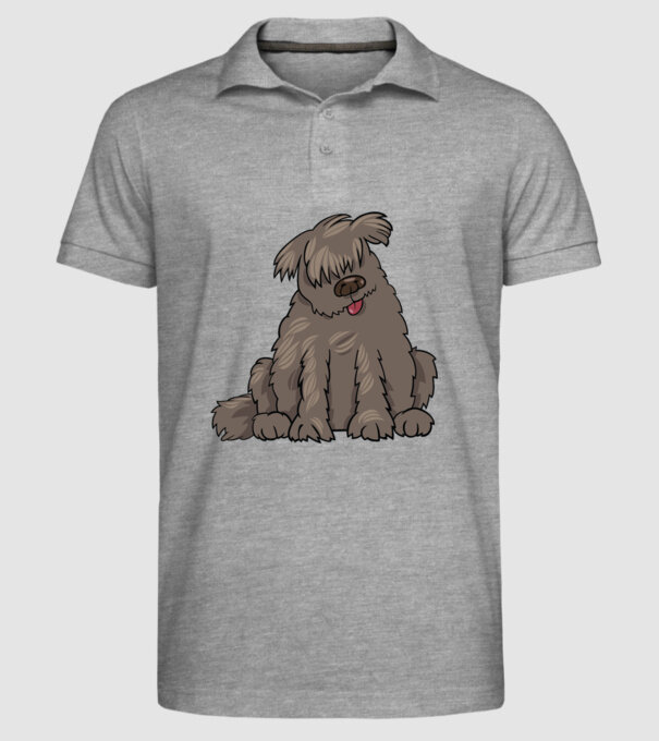 Dog silhouette model gri pe tricou