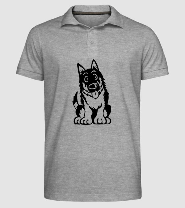 câine lup model gri pe tricou