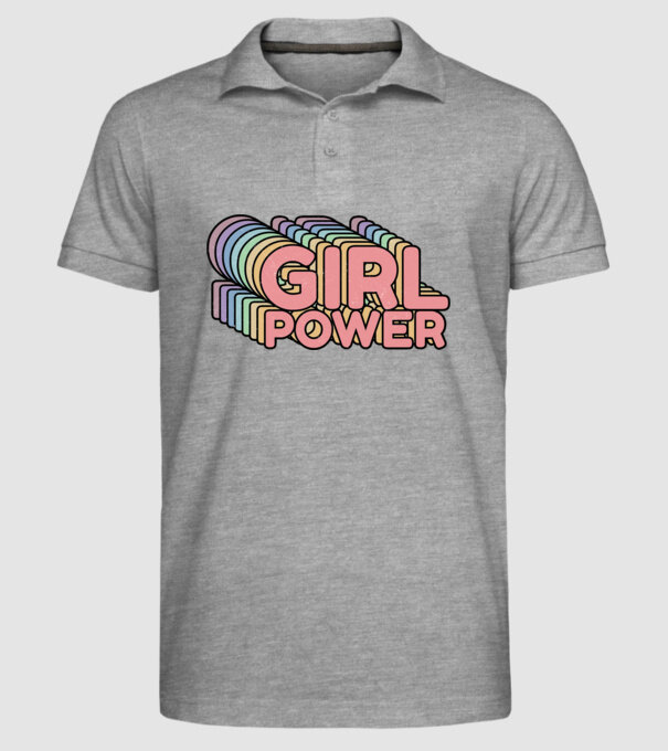 Girl power model gri pe tricou