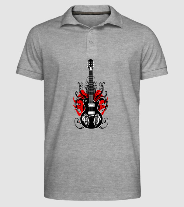 Chitară model gri pe tricou