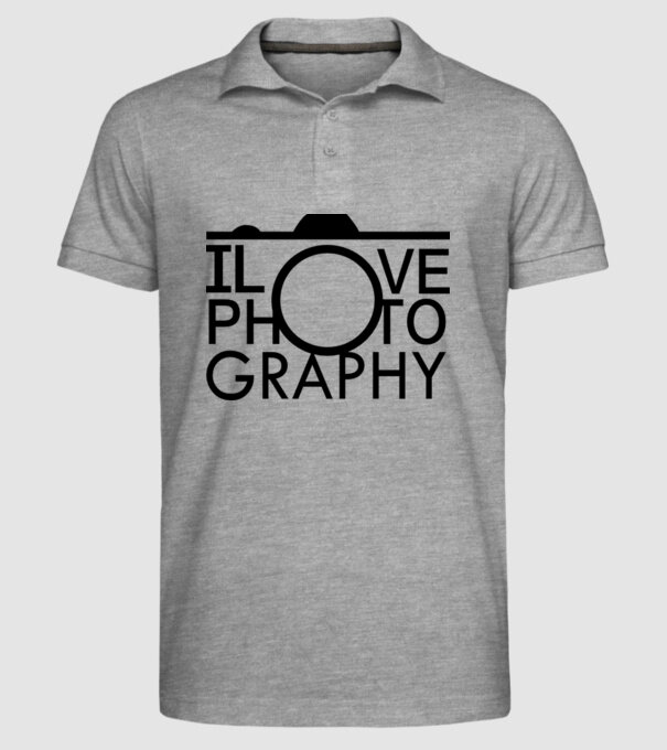 I love photography model gri pe tricou