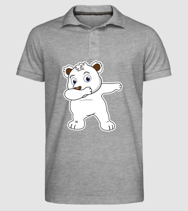 Urs polar DAB model gri pe tricou