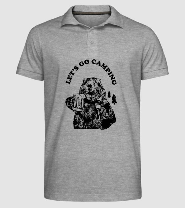 Lets go camping model gri pe tricou