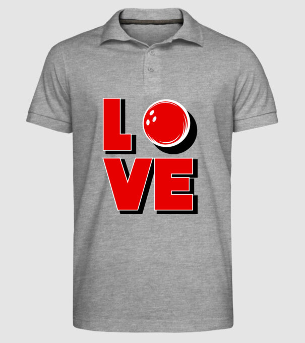 Love bowling model gri pe tricou