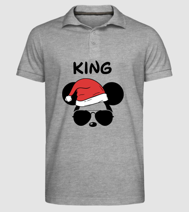 mickey santa king model gri pe tricou