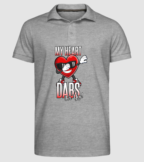 My Heart Dabs For You model gri pe tricou
