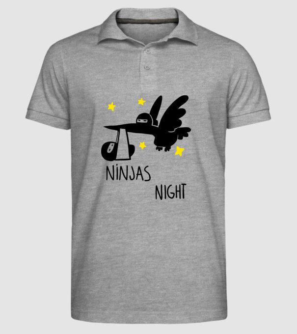 Ninja model gri pe tricou