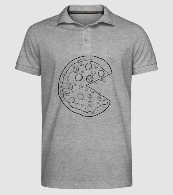 Pizza cuplu model gri pe tricou
