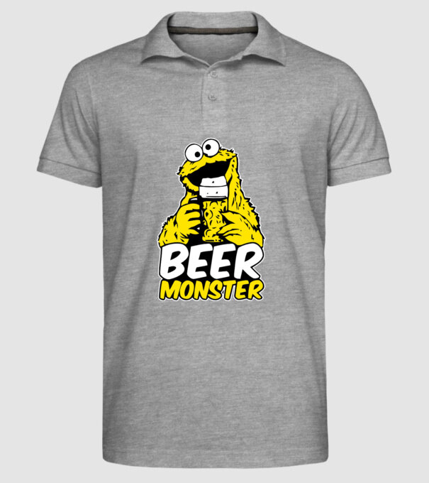 Monstru bere model gri pe tricou