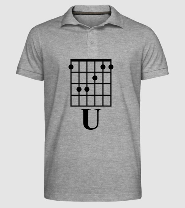 U Chord model gri pe tricou