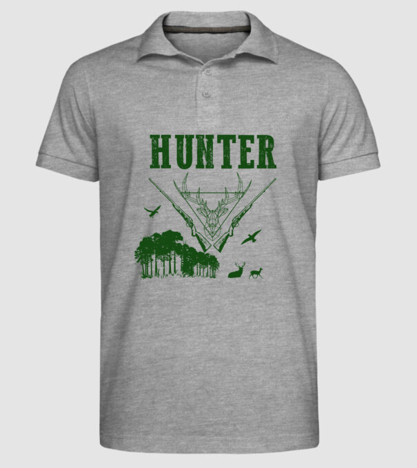 Vânător model gri pe tricou